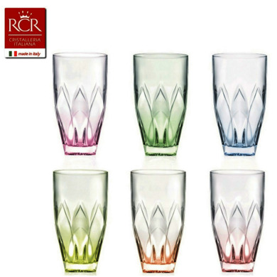 Набор стаканов для воды "Ninphea RCR Цветные" 330 мл 6 шт