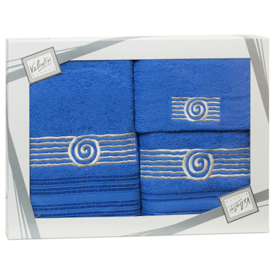 Комплект полотенец Valentini Sea 1 (голубой) 30х50 см, 50х100 см, 70х140 см 3 шт