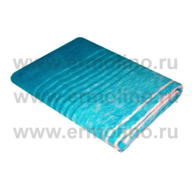 Одеяло байковое жаккард Ермолино "Мегаполис" 150х215 см (голубое)
