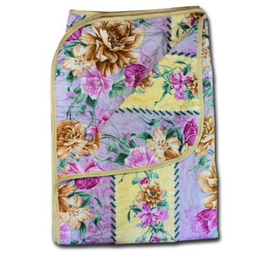 Покрывало-одеяло Cleo Бежево-сиреневое с цветами 143х205 см