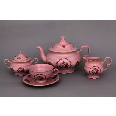 Сервиз чайный "Соната Розовый фарфор 0008" 15 предметов