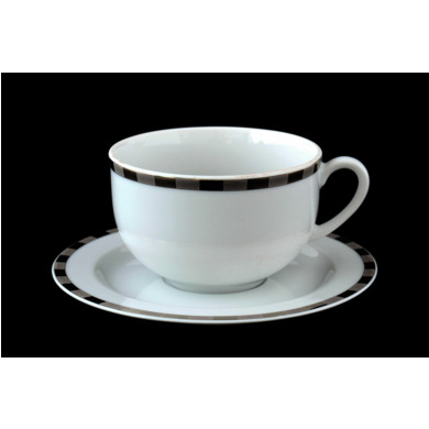 Набор чайных пар "Опал Платиновые пластинки" (чашка 280 мл + блюдце) на 6 персон 12 предметов