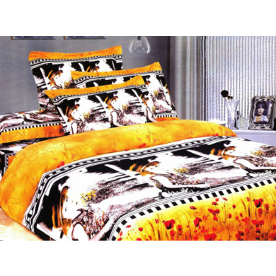 Комплект постельного белья "Девочка и цветы" сатин, евро макси
