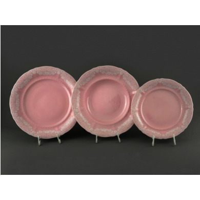 Набор тарелок "Соната Розовый фарфор 3001" 18 предметов