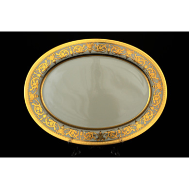 Блюдо "Constanza Cream Imperial Gold" 35 см. овальное