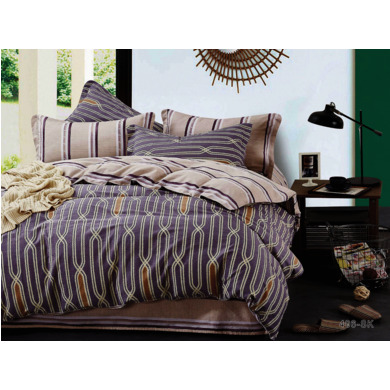 Комплект постельного белья Cleo Сиреневый с абстрактным рисунком сатин, сем.
