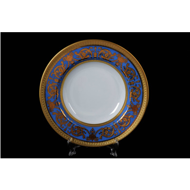 Набор глубоких тарелок "Constanza Imperial Blue Gold" 23 см 6 шт