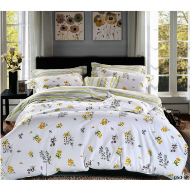 Комплект постельного белья Cleo Полевые цветы сатин, двуспальный