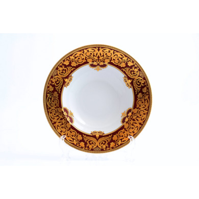 Набор глубоких тарелок "Natalia Bordeaux Gold" 23,5 см 6 шт