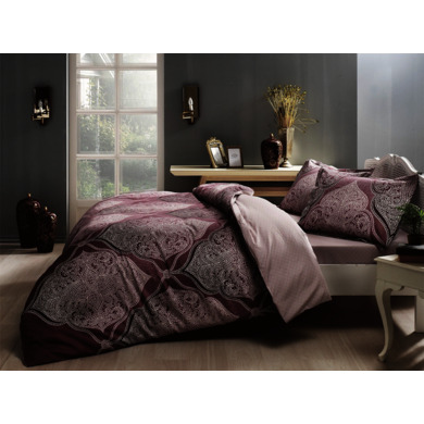 Комплект постельного белья Tac Yasmin (фиолетовый) сатин, двуспальный евро