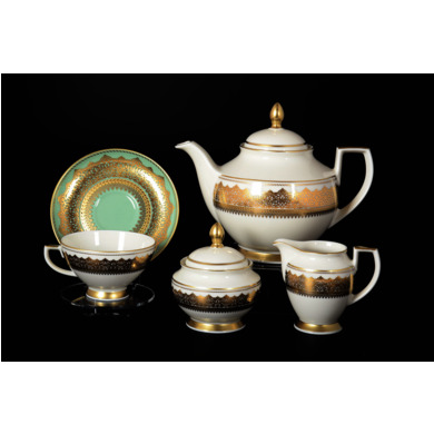 Чайный сервиз "Agadir Seladon Gold" на 6 персон 15 предметов