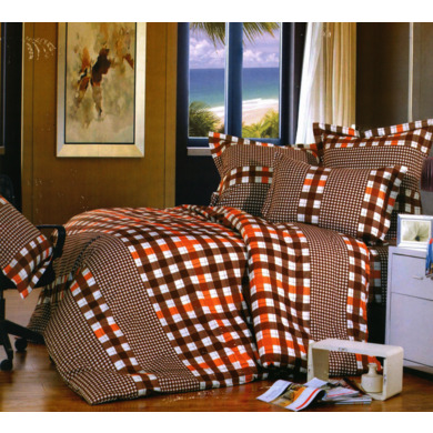 Комплект постельного белья "Сайлид A-154 (коричневый)" поплин, двуспальный евро