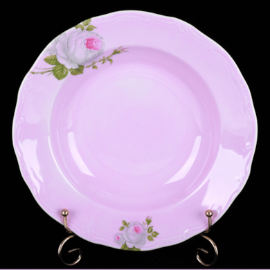 Набор глубоких тарелок "Алвин розовый 6076" 24 см. 6 шт.