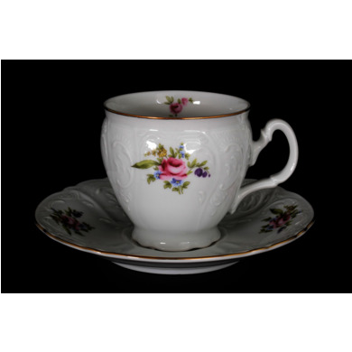 Набор для чая "Бернадот Полевой цветок" (чашка 240 мл + блюдце) на 6 персон 12 предметов (высокие на ножке)
