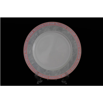 Набор тарелок "Яна Серый мрамор с розовым кантом" 19 см 6 шт