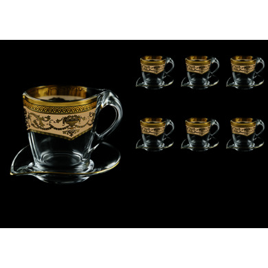 Набор чайных пар "Astra Gold" (бежевый) 250 мл на 6 персон 12 предметов