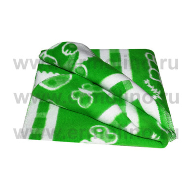Одеяло байковое жаккард Ермолино "Зеленое" 100х140 см
