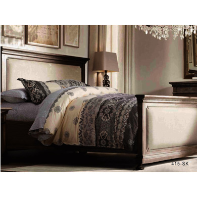 Комплект постельного белья Cleo Кремово-серый с орнаментом сатин, 1,5 сп. 