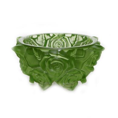 Ваза для конфет "Фрост Розы зеленые" 16,5 см