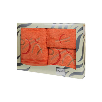 Комплект полотенец Valentini Whirl (персиковый) 30х50 см, 50х100 см, 100х150 см 3 шт