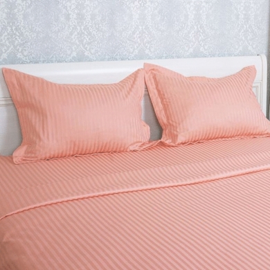Комплект постельного белья Этель "Розовый персик" страйп-сатин, двуспальный евро