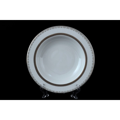 Набор глубоких тарелок "Опал Платиновая лента" 22 см. 6 шт.