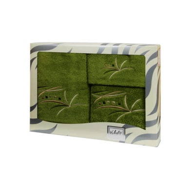 Комплект полотенец Valentini Fancy (зеленый) 30х50 см, 50х100 см, 100х150 см 3 шт