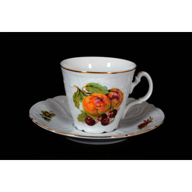 Набор чайных пар "Бернадотт Фрукты" (чашка 220 мл + блюдце) на 6 персон