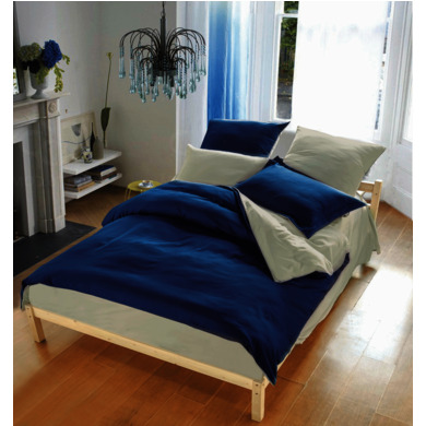 Комплект постельного белья SRosete Однотонный (синий) сатин, двуспальный евро