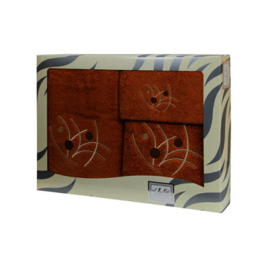 Комплект полотенец Valentini Dream (коричневый) 30х50 см, 50х100 см, 100х150 см 3 шт