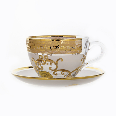 Набор для чая "Богемия Узор" (чашка 240 мл + блюдце) на 6 персон 12 предметов