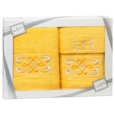 Комплект полотенец Valentini Fantasy 2 (желтый) 30х50 см, 50х100 см, 70х140 см 3 шт