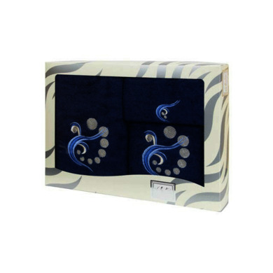 Полотенце махровое Valentini Fantasy (синее) 100х150 см