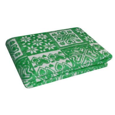 Одеяло байковое жаккард Ермолино "Зеленое" 150х215 см