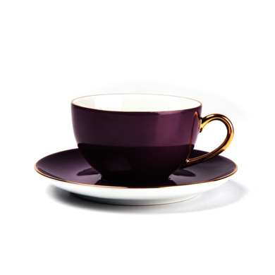 Набор чайных пар "Monalisa Rainbow Or" (чашка 220 мл + блюдце) на 6 персон (фиолетовый)
