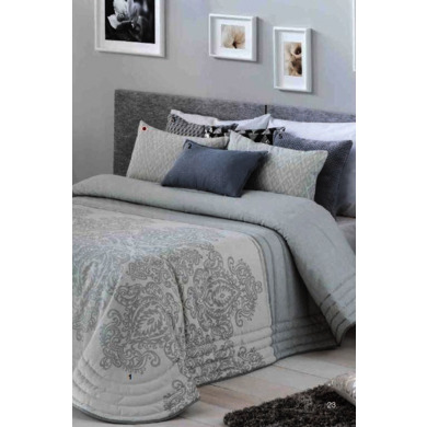 Покрывало стеганое Antilo Neiba gris 235х270 см + 2 наволочки 40х60 см