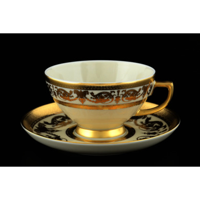 Набор чайных пар "Constanza Cream Imperial Gold" (чашка 250 мл. + блюдце) на 6 персон