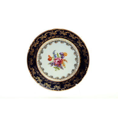 Набор тарелок "Констанция Кобальт Полевой цветок" 21 см 6 шт