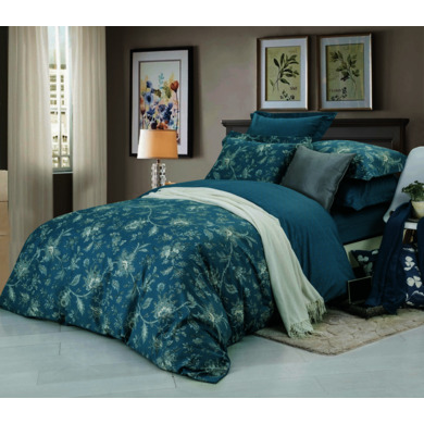 Комплект постельного белья Сайлид "Растительный орнамент" сатин, двуспальный евро