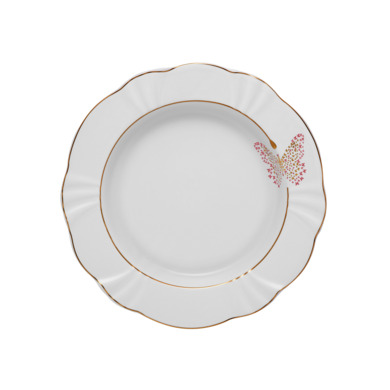 Набор глубоких тарелок "Бабочки Розовый/Золото" 24 см 6 шт