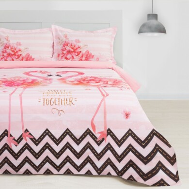 Комплект постельного белья Этель "Розовый Фламинго" поплин, двуспальный евро