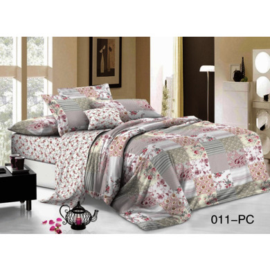 Комплект постельного белья Cleo Пэчворк (розовый) поплин, двуспальный евро