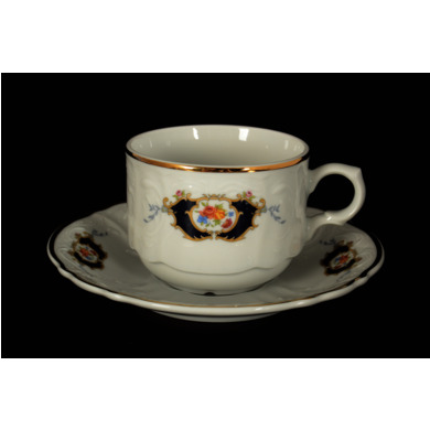 Набор чайных пар "Бернадотт Синий глаз" (чашка 250 мл + блюдце) на 6 персон 12 предметов