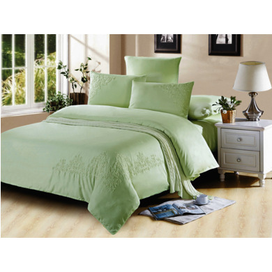 Комплект постельного белья Cleo Зеленый модал с вышивкой, сем.
