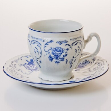 Набор для чая "Бернадот Синие розы 24074" (чашка 240 мл + блюдце) на 6 персон 12 предметов 