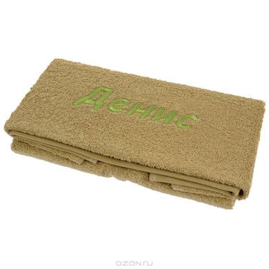 Подарочное полотенце с вышивкой Tac Денис 50х90 см (оливковое)