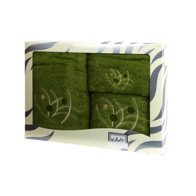Комплект полотенец Valentini Dream (зеленый) 30х50 см, 50х100 см, 100х150 см 3 шт