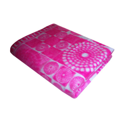 Одеяло байковое жаккард Ермолино 150х215 см (розовое)