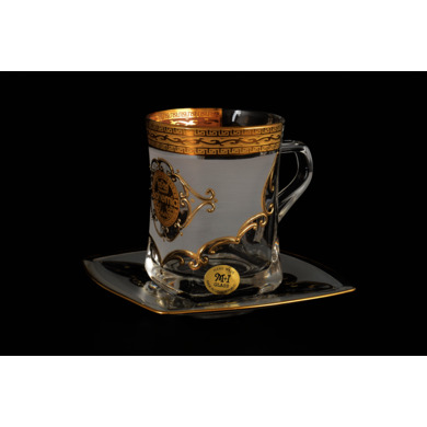 Набор чайных пар "Версаче Богемия фон" (чашка 270 мл + блюдце) на 6 персон