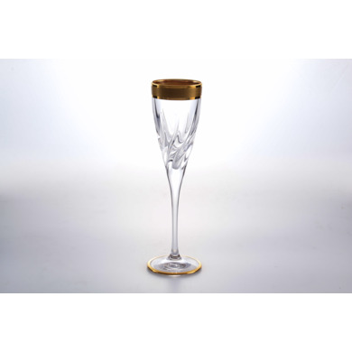 Набор фужеров для шампанского "Trix Gold Line RCR" 120 мл 6 шт